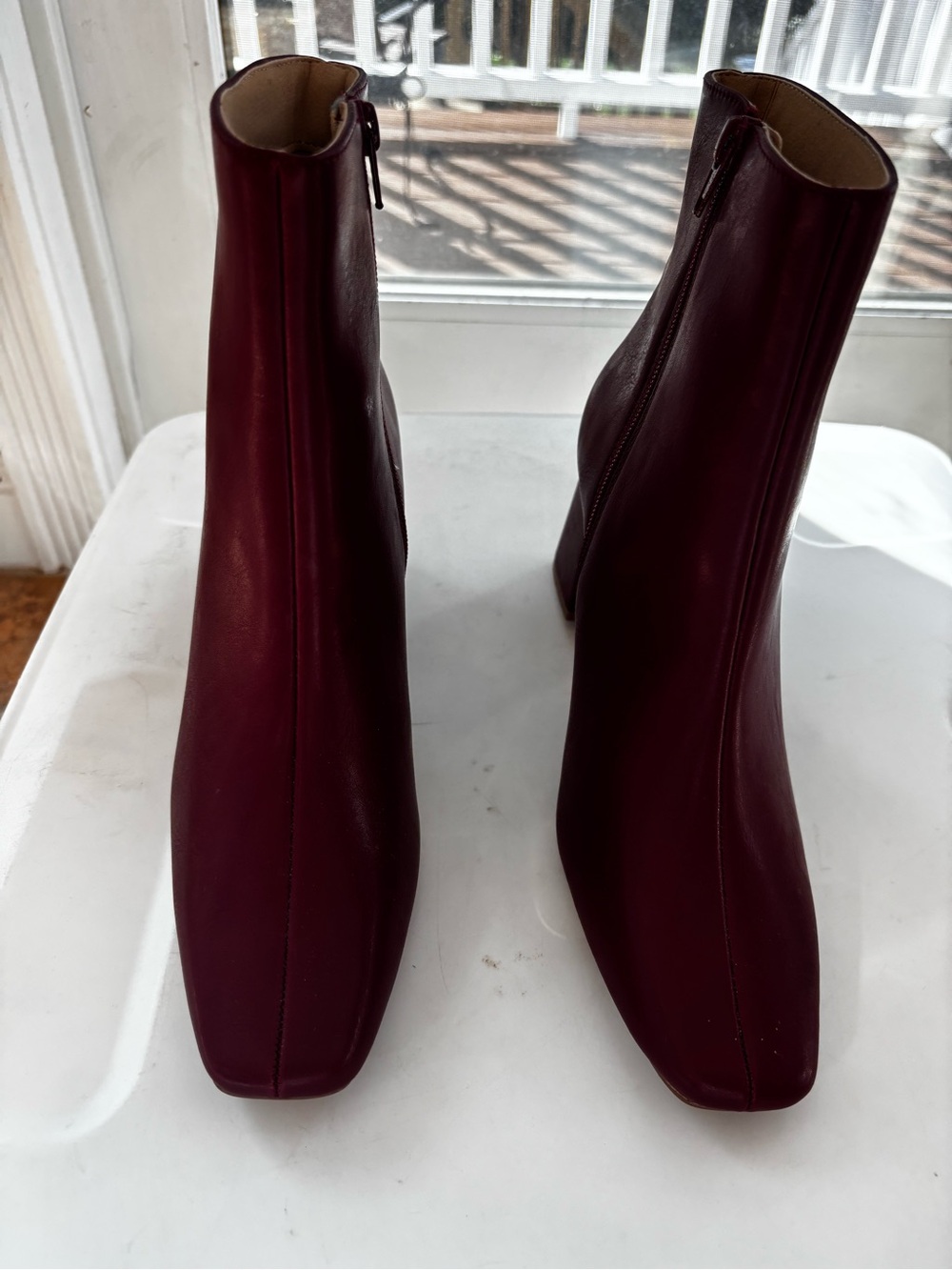 Journee Collection Haylinn Burgundy Square-Toe Ankle Booties with Side Zip
